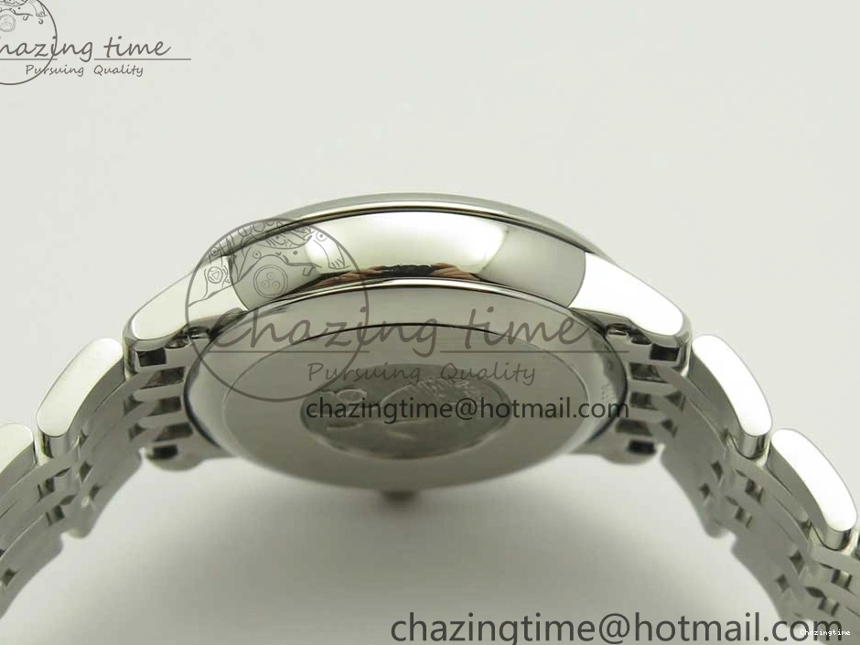 0105 TopPick De Ville Prestige Ladies 32.7mm SS MKF 1:1 Best Edition Blue Dial Diamonds Markers on SS Bracelet MIYOTA 7972